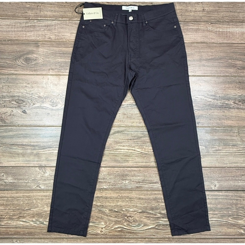 Collars & Co Mens Size 32x30 CEO 5-Pocket Pants Navy Blue Stretch Chino‎ NWT